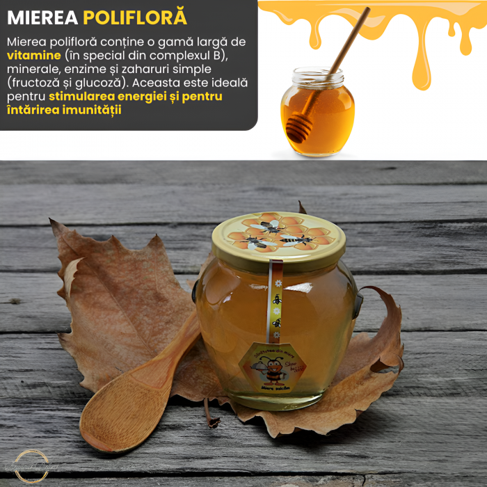 Set 3 Borcane Miere Naturala, 2250 Grame, Salcam, Tei, Poliflora, Bat Miere Spiralat, Borcanel Cu Capaceala, Cadou Perfect Santos, Produs Apicol Autentic si Pur Direct din Stup, Boutique Deluxe [4]