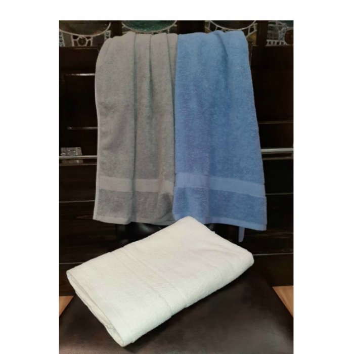 Set 3 prosoape de baie, bumbac 100%, 70x140 cm, 450 gr/mp, colorate si albe [3]