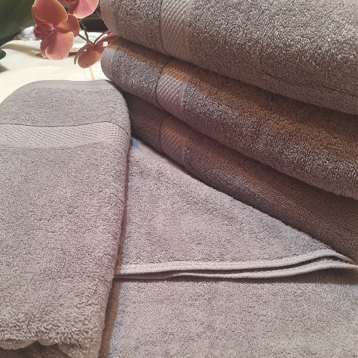 Set 4 prosoape de baie, bumbac 100%, 70x140 cm, 450 gr/mp, gri [3]