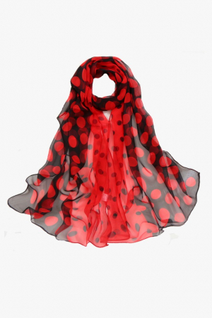 Esarfe - Esarfa dama, tip sal , mare, cu buline rosii si negre, 50x160 cm