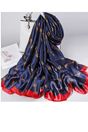 Esarfa dama, tip sal , mare, multicolora, bleumarine cu diverse forme, 90x180 cm [1]