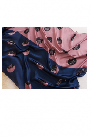 Esarfa dama, tip sal , mare, multicolora, bleumarine si roz, 90x180 cm [3]