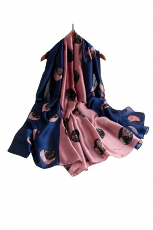 Esarfe - Esarfa dama, tip sal , mare, multicolora, bleumarine si roz, 90x180 cm