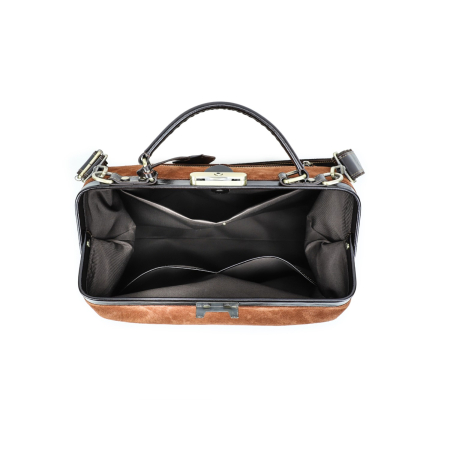 Geanta dama mare din piele intoarsa naturala, calitate superioara, sistem sigur de inchidere, maro [2]