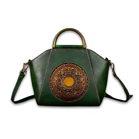 Genti Piele Naturala - Geantă Damă Medie Verde Piele Naturală – Boutique Deluxe