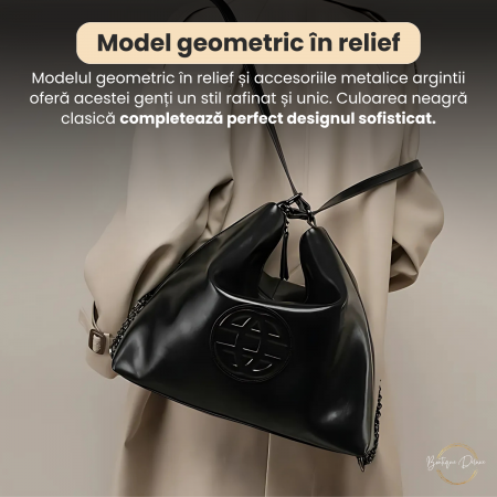 Geantă Damă Piele Naturală Neagră – Boutique Deluxe, Elegantă [4]