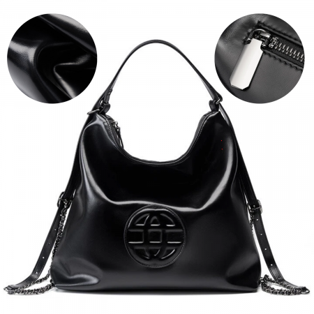 Genti Piele Naturala - Geantă Damă Piele Naturală Neagră – Boutique Deluxe, Elegantă