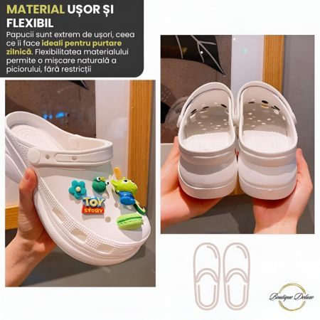 Papuci din Spumă cu Aplicații Haioase - Boutique Deluxe | Talpă Înaltă, Antialunecare, Ultra Confortabili [6]