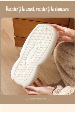 Papuci imblaniti impermeabili si caldurosi Bear, pentru femei, forma ursulet, marime 37 EU, Roz [3]