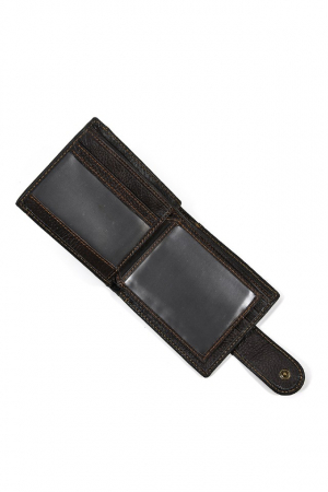 Portofel barbat, elegant, negru, piele ecologica premium, 110x90x20mm [1]