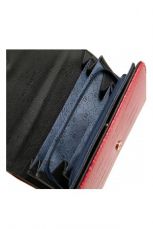 Portofel dama, Laura Biagiotti, piele ecologica premium, animal friendly, 18x10x3 cm, rosu, multiple sloturi si compartimente, fabricat in Italia [2]