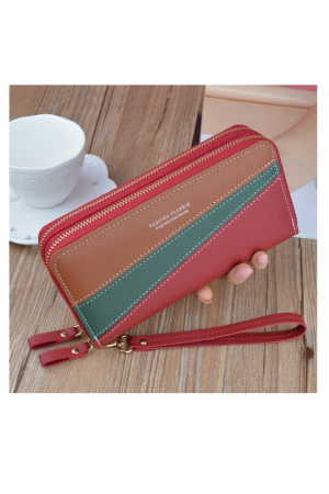 Portofel dama, mare, Fashion Classic, cu bareta, piele ecologica premium, rosu [1]