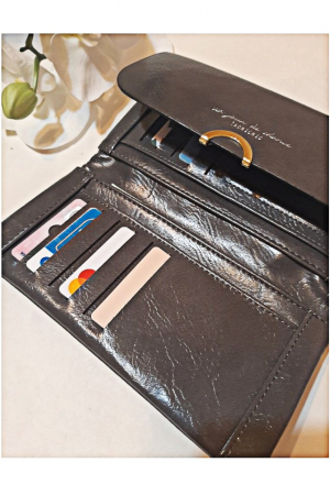 Portofel dama, mare, Taomicmic, piele ecologica premium, cu capsa, gri [1]