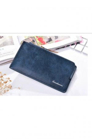 Portofel dama, mediu, Banabanma, piele ecologica premium, cu snur si fermoar, albastru inchis [3]