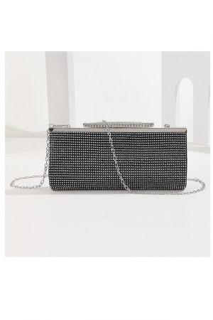 Poseta dama eleganta, argintiu cu negru, 225x50x100mm [2]