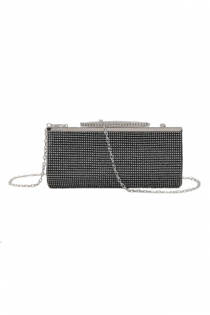 Poseta dama eleganta, argintiu cu negru, 225x50x100mm [1]