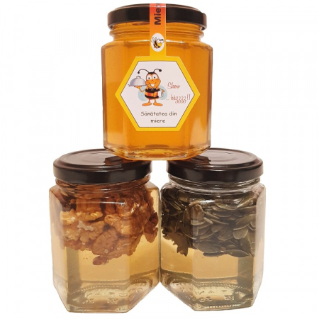 SET : 1 Borcan miere poliflora 250 g, 1 Borcan miere cu seminte 250 g, 1 Borcan miere nuca 250 g, Show Bazzz !!! [2]