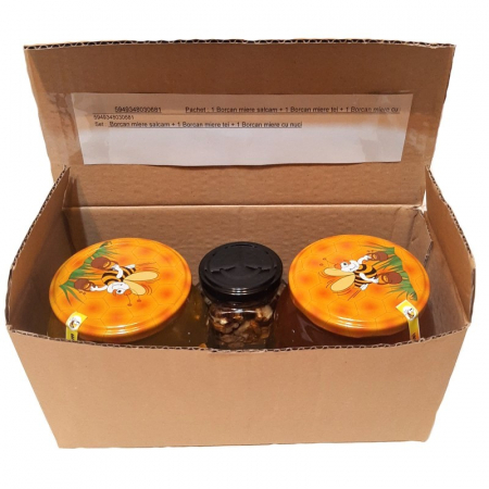 Set 1 Borcan miere salcam 750 g, 1 Borcan miere tei 750 g, 1 Borcan miere cu nuci 250 g, Show Bazzz [5]