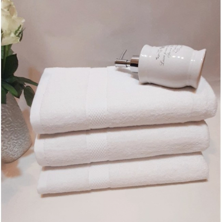 Set 3 prosoape de baie, bumbac 100%, 70x140 cm, 450 gr/mp, alb [1]
