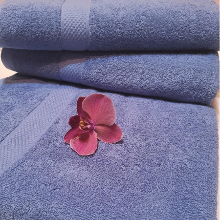 Set 3 prosoape de baie, bumbac 100%, 70x140 cm, 450 gr/mp, bleu inchis [1]