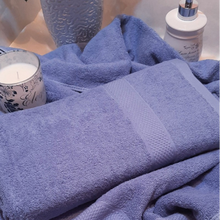 Set 4 prosoape de baie, bumbac 100%, 70x140 cm, 450 gr/mp, bleu inchis [5]