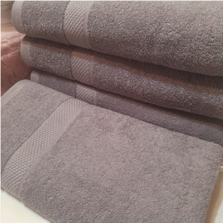 Set 4 prosoape de baie, bumbac 100%, 70x140 cm, 450 gr/mp, gri [3]