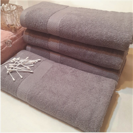 Set 4 prosoape de baie, bumbac 100%, 70x140 cm, 450 gr/mp, gri [1]