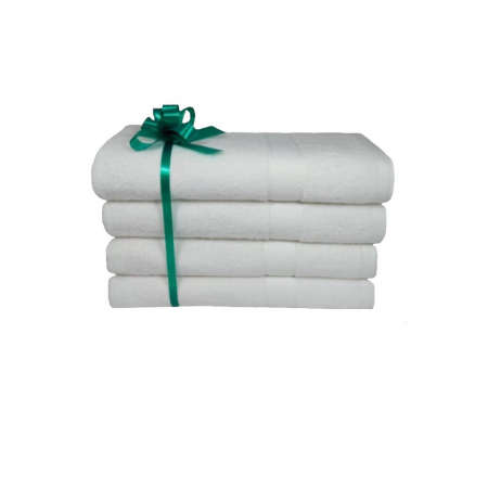Set 4 prosoape mari de baie, bumbac 100%, 70x140 cm, 450 gr/mp, alb [2]