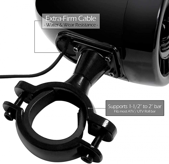 Boxe motocicleta M600XA, cu subwoofer, Crom [2]