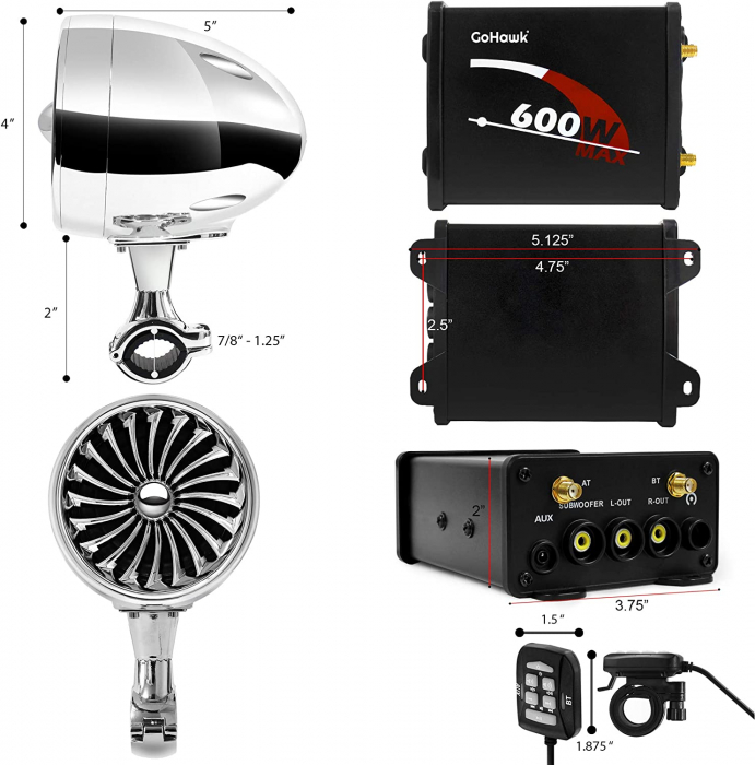 Boxe motocicleta M600A, Crom [5]