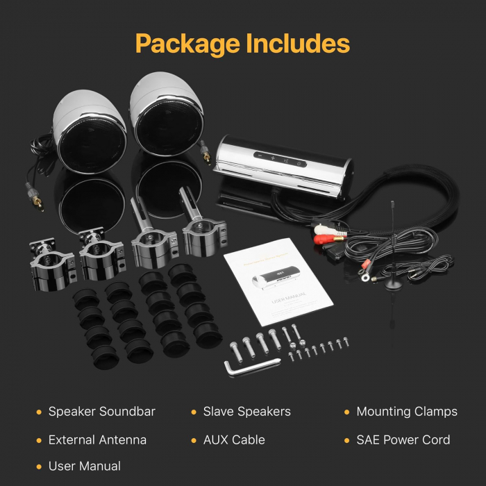 Set Soundbar + boxe motocicleta SBD600QA - Crom [5]