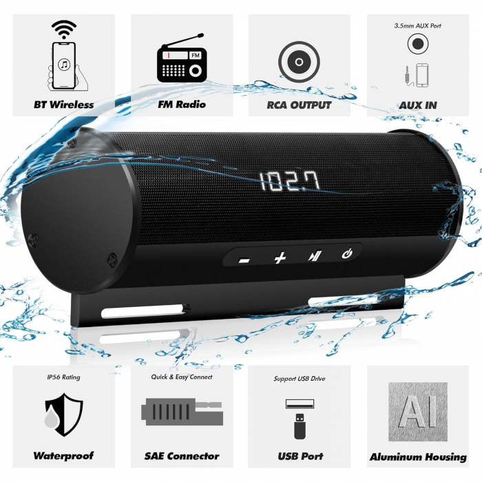 Soundbar motocicleta SBD600B - Negru [3]