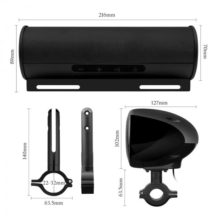 Set Soundbar + boxe motocicleta SBD600QB - Negru [8]