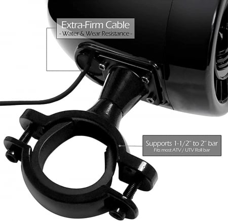 Boxe Moto - Boxe motocicleta M600XB, cu subwoofer, Negru