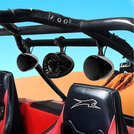 Boxe motocicleta M600XA, cu subwoofer, Crom [2]