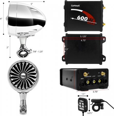 Boxe motocicleta M600A, Crom [4]