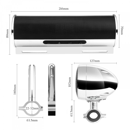 Set Soundbar + boxe motocicleta SBD600QA - Crom [7]