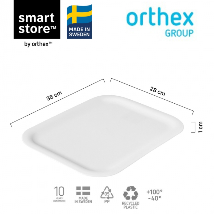 Capac pentru Cutie depozitare si organizare, SmartStore Recycled, din plastic reciclat, Alb [5]