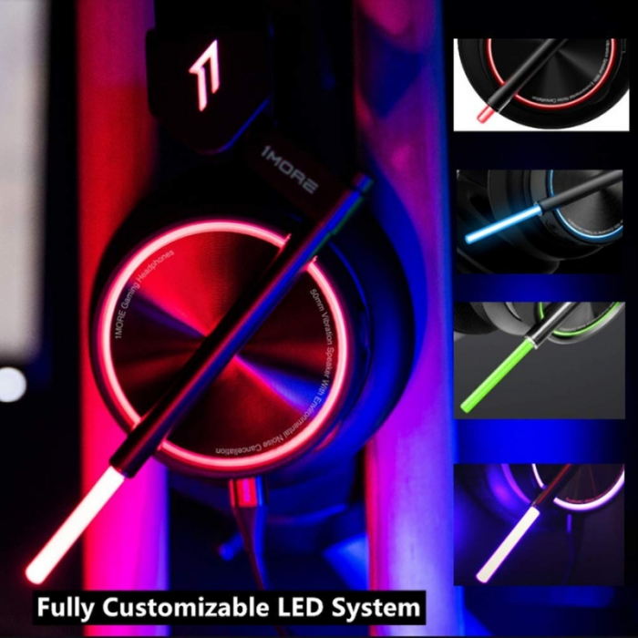 Casti Gaming 1MORE Spearhead VR, 7.1 Stereo Surround, microfon cu anulare zgomot de fond, Lumini Led, pentru PC, PS4, Xbox, Negru [3]