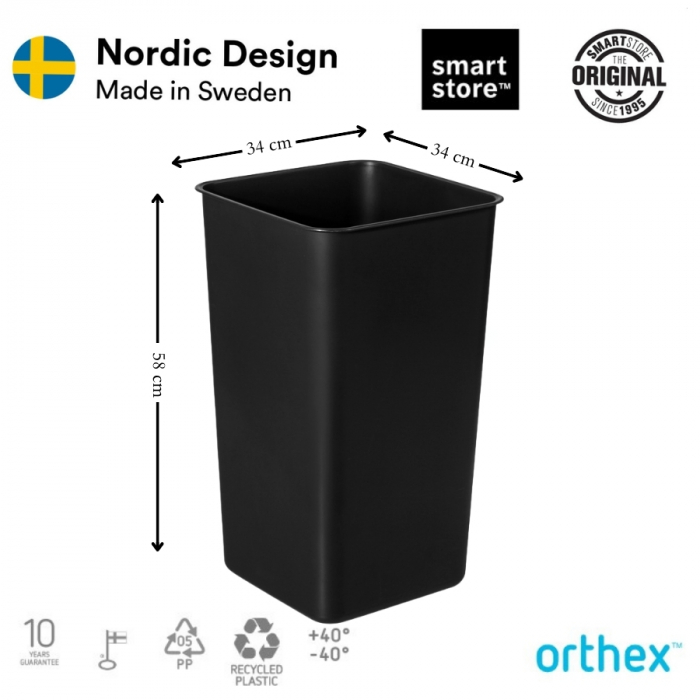 Cos depozitare, SmartStore Collect 48L, Negru, 34x34x58 cm [2]