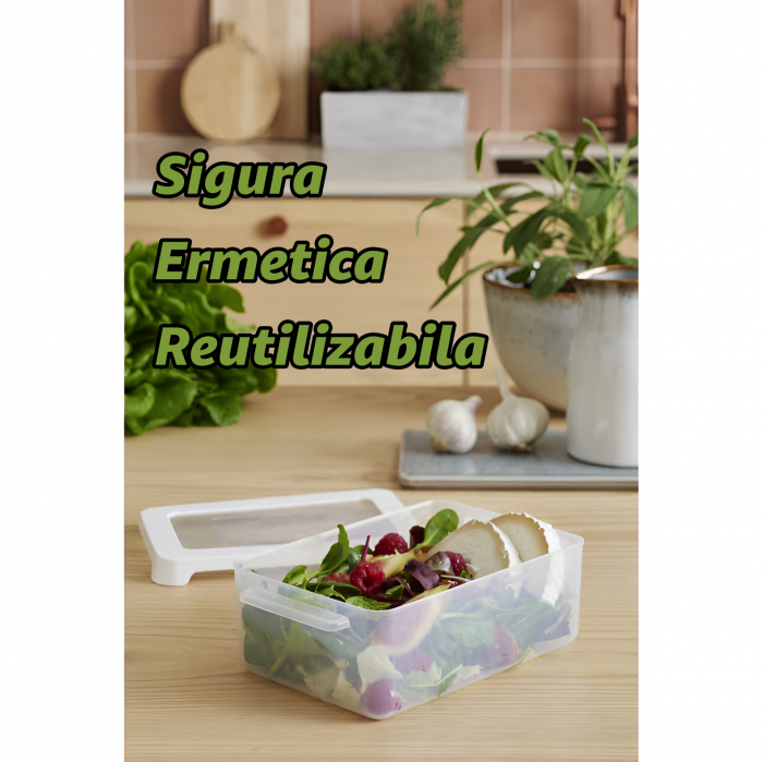 Cutie depozitare alimente, capac etans, SmartStore LunchBox, caserola pranz, fara BPA, transparenta, 1L [2]