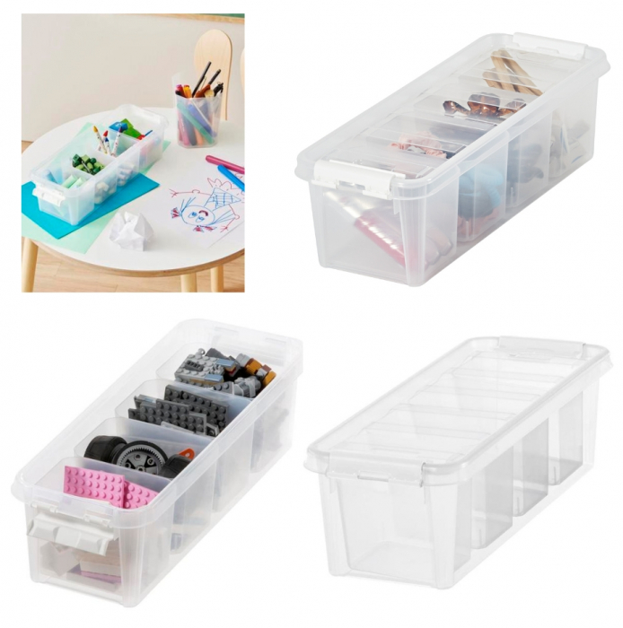 Cutie cu capac si 4 compartimente, SmartStore Classic4w, 38x14x11 cm [6]