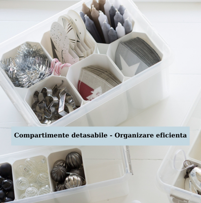 Cutie cu capac si 6 compartimente, SmartStore Classic15w, 40x30x18 cm [2]