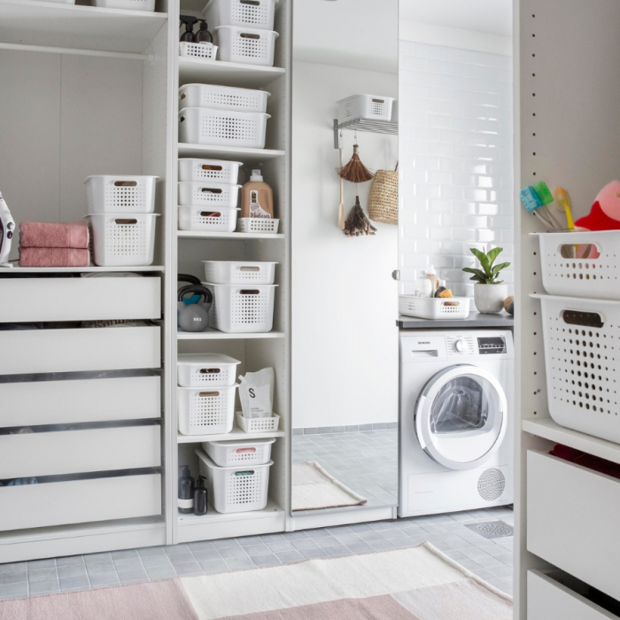 Cutie depozitare si organizare, SmartStore Recycled 10, din plastic reciclat, Alb, 37x28x10 cm [3]