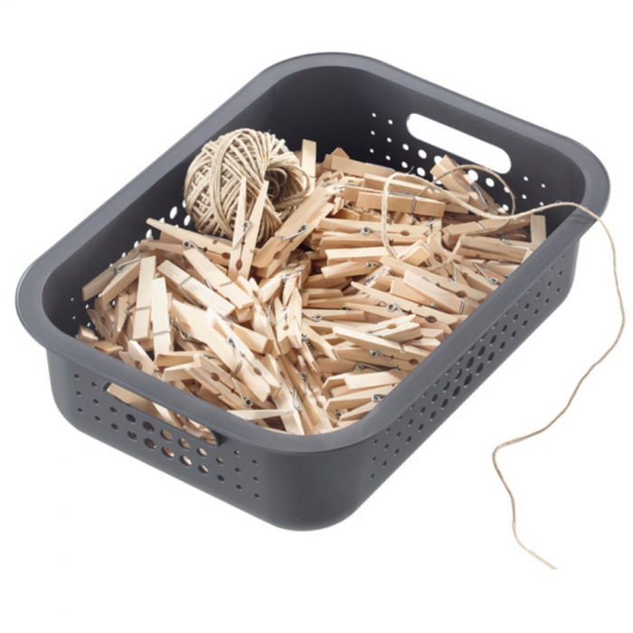 Cutie depozitare si organizare, SmartStore Recycled 10, din plastic reciclat, Gri, 6L, 37x28x10 cm [7]