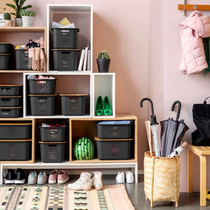 Cutie depozitare si organizare, SmartStore Recycled 10, din plastic reciclat, Gri, 6L, 37x28x10 cm [6]