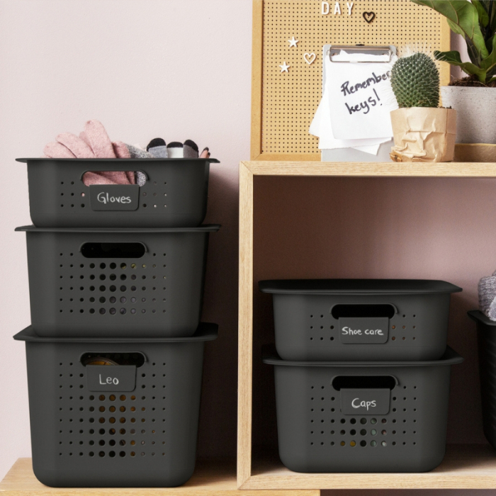 Cutie depozitare si organizare, SmartStore Recycled 10, din plastic reciclat, Gri, 6L, 37x28x10 cm [4]
