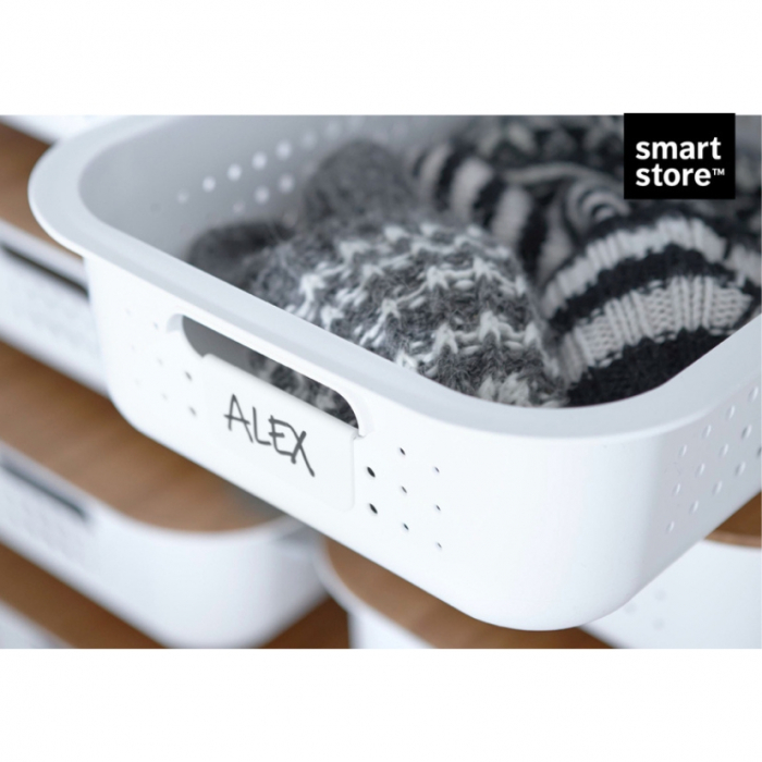 Cutie depozitare si organizare, SmartStore Recycled 15, din plastic reciclat, Alb, 10L, 37x28x15 cm [8]