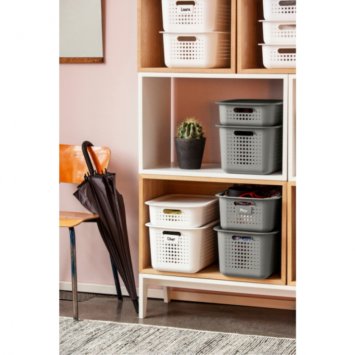 Cutie depozitare si organizare, SmartStore Recycled 20, din plastic reciclat, Gri, 13L , 37x28x20 cm [7]
