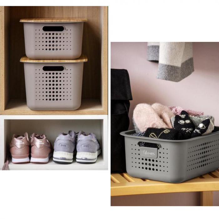 Cutie depozitare si organizare, SmartStore Recycled 20, din plastic reciclat, Gri, 13L , 37x28x20 cm [6]